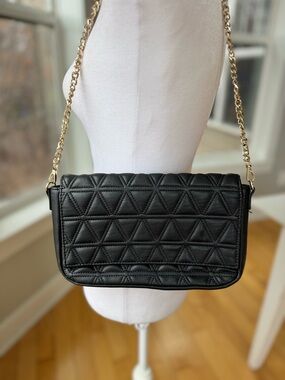 Express Black Quilted Purse with Goldtone Chain Strap